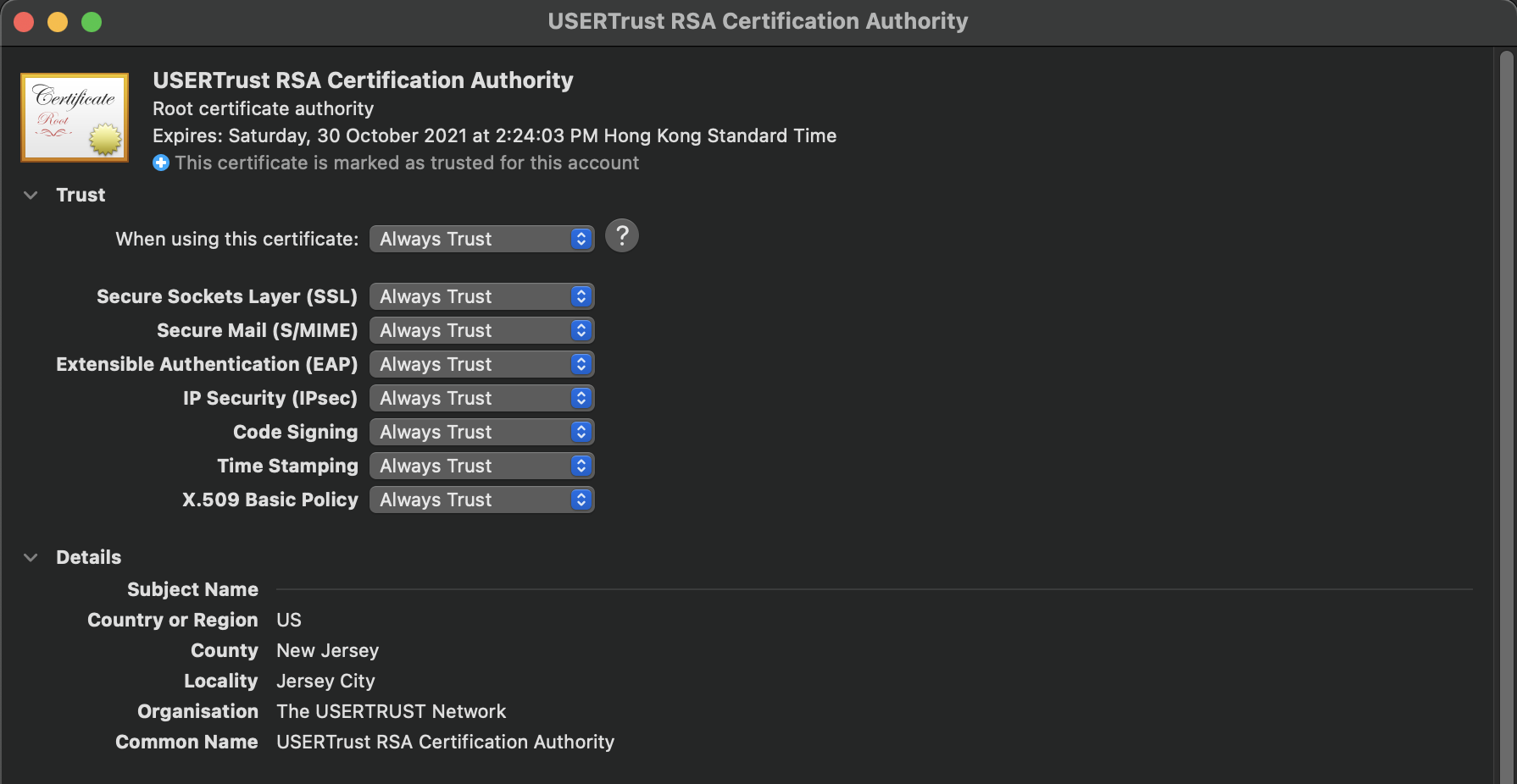 cert trust
